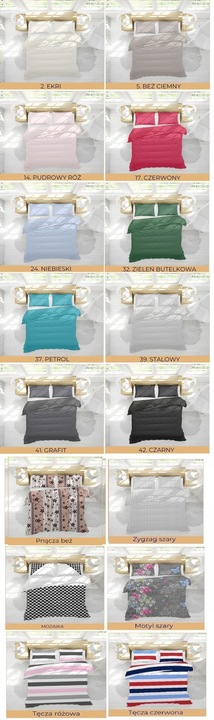 Komplet pościeli 160x200 gruba Polska bawełna 100% dużo wzorów - certyfikat