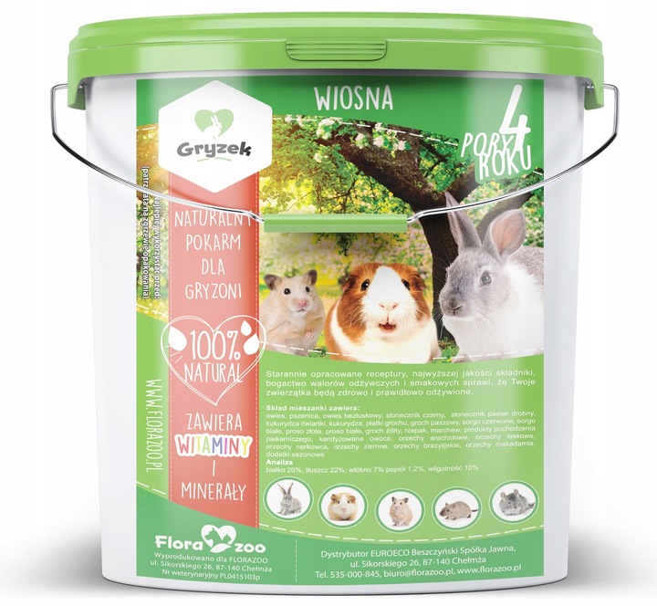 NATURALNY POKARM KARMA DLA KRÓLIKA ŚWINKI GRYZONI 4 PORY ROKU WIOSNA