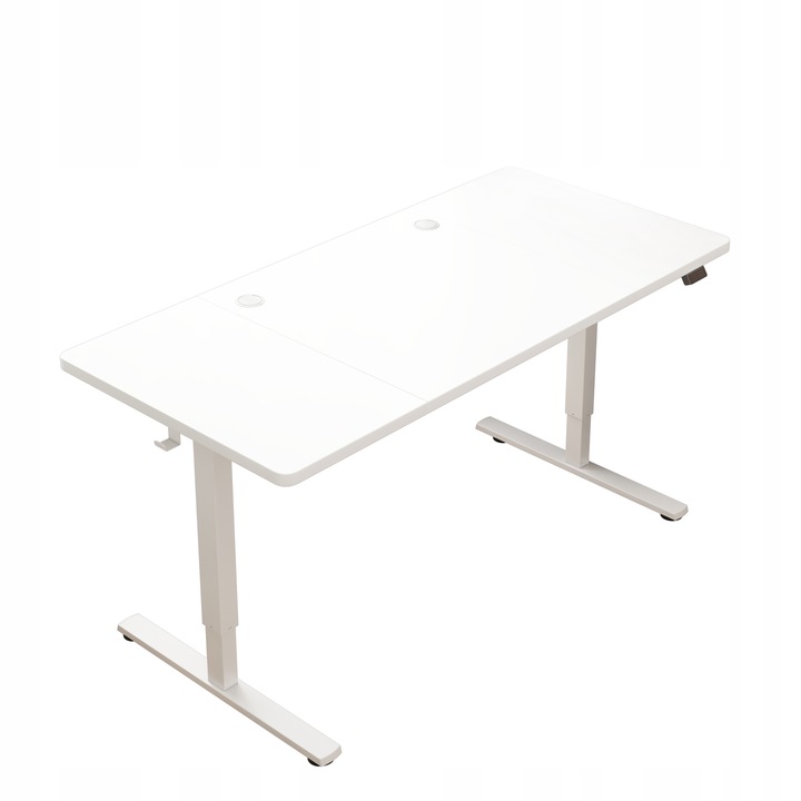 Biurko Elektryczne Podnoszone Białe 140 cm Regulowane NOWOCZESNE