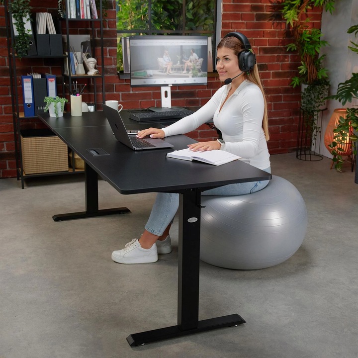 Biurko Narożne Elektryczne Regulowane Gamingowe Regulacja Wysokości