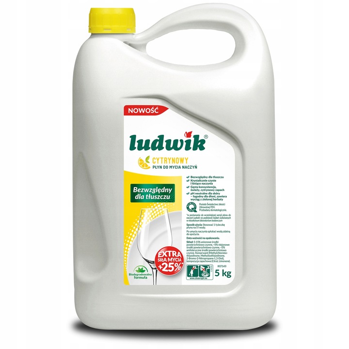 LUDWIK Płyn do mycia naczyń cytrynowy 5 kg