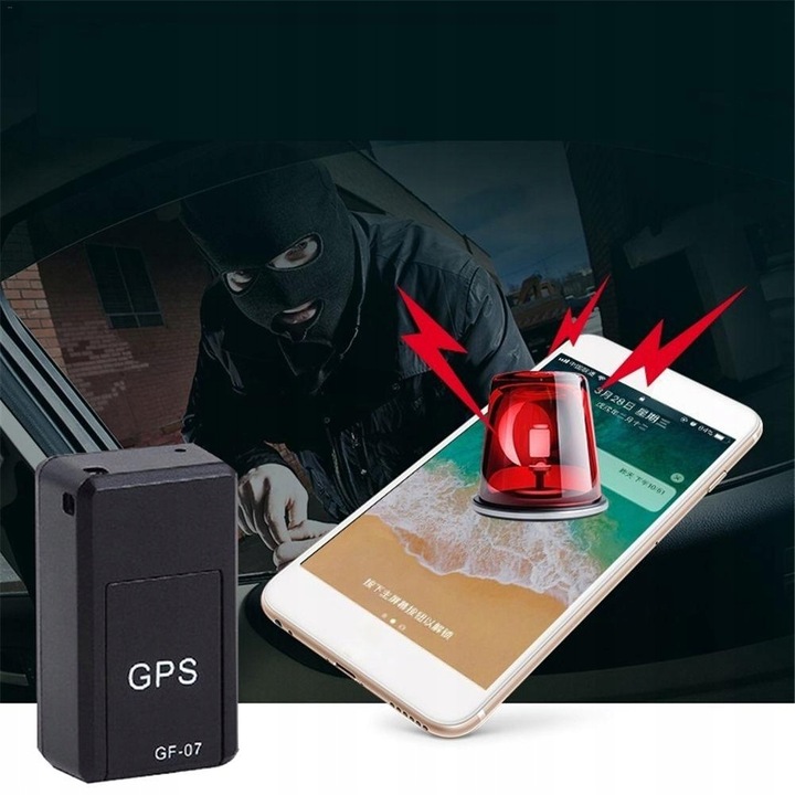 MINI LOKALIZATOR GPS GF-07 MAGNES PODSŁUCH 400mAh SERWER APP BEZ