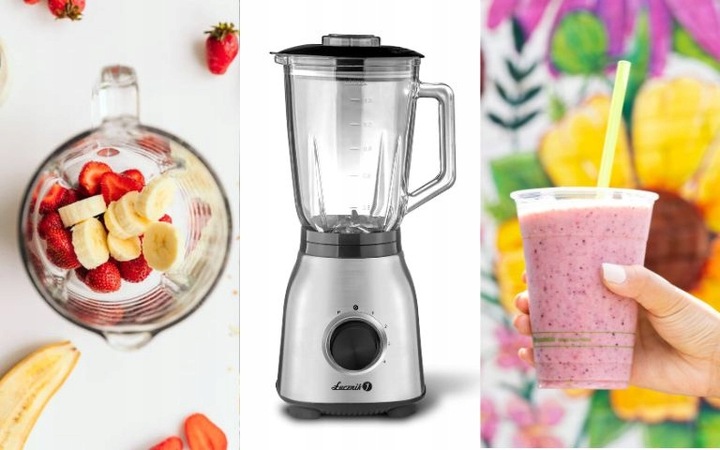 Blender kielichowy mocny Łucznik BL-1000 1,85l 1000W stal INOX kruszy