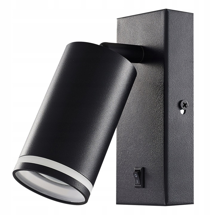Kinkiet ścienny LAMPA ŚCIENNA GU10 LED DO CZYTANIA WŁĄCZNIK czarna