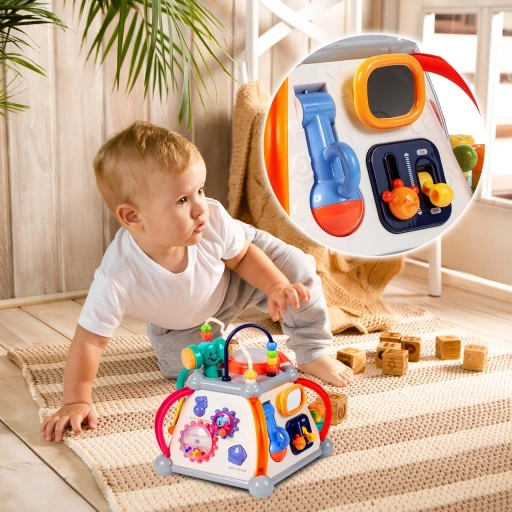 MULTIKOSTKA KOSTKA EDUKACYJNA INTERAKTYWNA DŹWIĘKI SENSORYCZNA DLA DZIECI