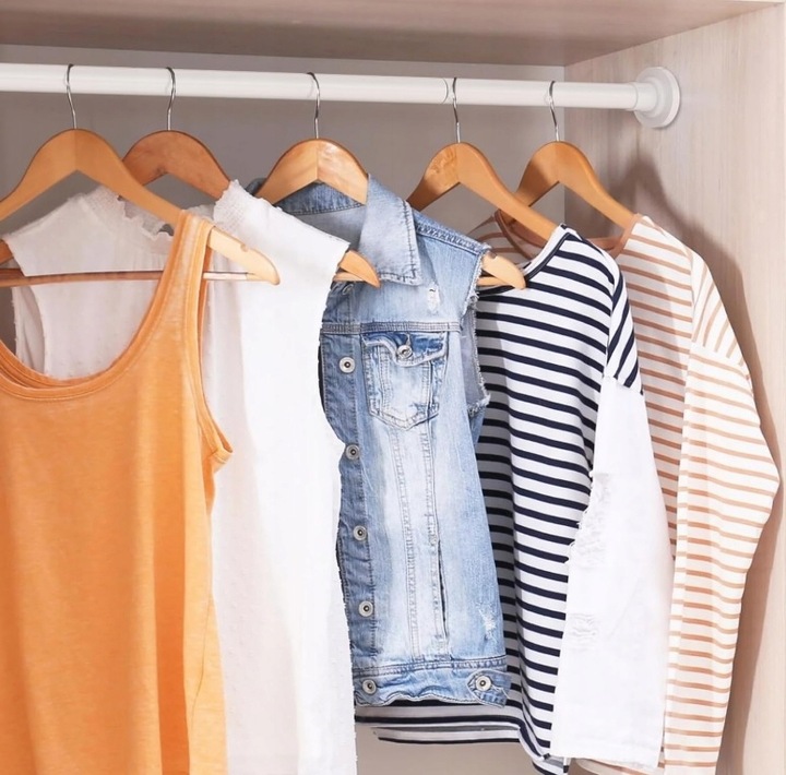 DRĄŻEK ROZPOROWY DO SZAFY PRALNI ZASŁON GARDEROBY REGULOWANY 50-80cm BIAŁY