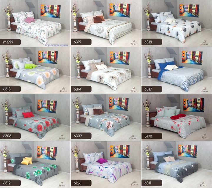 Pościel ELWAY 180x200 Bawełna Satynowa NOWE WZORY