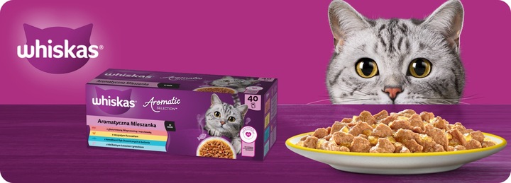SASZETKI WHISKAS AROMATIC SELECTION AROMATYCZNA MIESZANKA W SOSIE