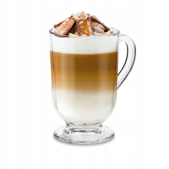 KUBEK do KAWY SZKLANKI z Uchem WYSOKIE Szklane Tadar Latte Mocha 6x300 ml