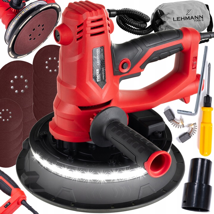 SZLIFIERKA DO GIPSU GŁADZI TYNKÓW TYNKU LED PRO Z ODSYSANIEM PYŁU