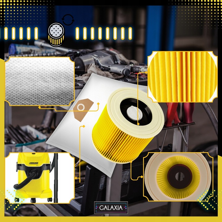 10x WORKI DO ODKURZACZA KARCHER WD3 WOREK WD 3 WD WD 6 SE 4001 Plus