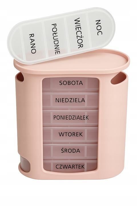 Pojemnik na leki kasetka pudełko na tabletki 7 dni 4 pory dnia
