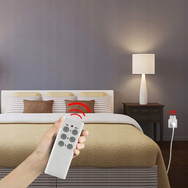 GNIAZDKO SIECIOWE ZDALNIE STEROWANE 2 PILOTY W ZESTAWIE DUŻY ZASIĘG