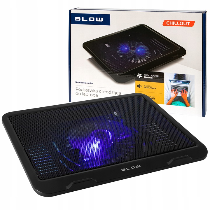 PODSTAWKA PODKŁADKA CHŁODZĄCA POD LAPTOPA LED USB STABILNA CICHA SOLIDNA