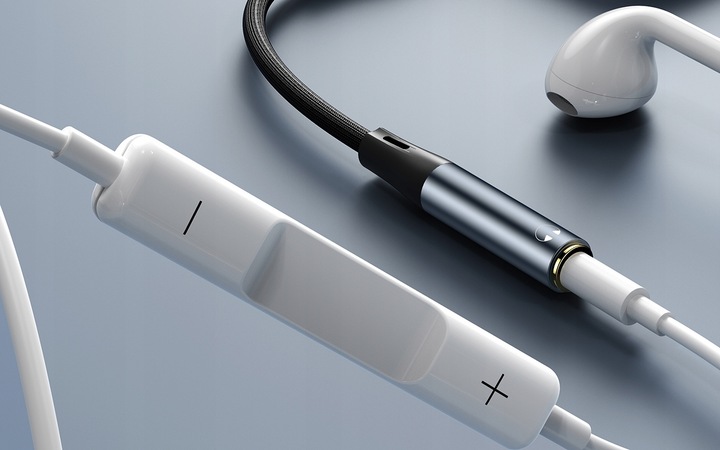 BOSTE ADAPTER PRZEJŚCIÓWKA AUDIO LIGHTNING DO IPHONE - MINI JACK AUX 12CM