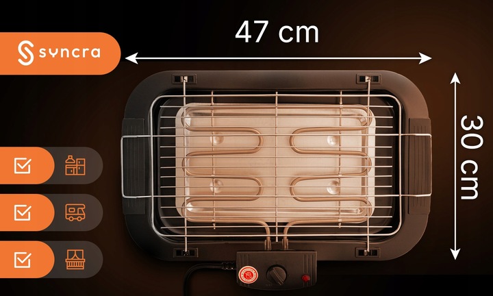 GRILL ELEKTRYCZNY 2000W STOŁOWY DOMOWY OGRODOWY STOJĄCY DUŻY Z RUSZTEM