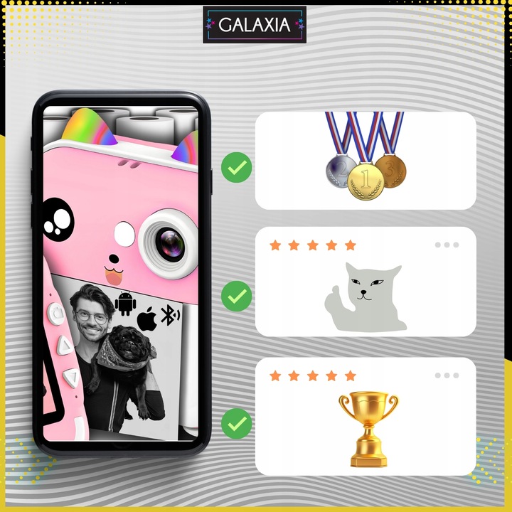 MINI DRUKARKA DRUKUŚ TERMICZNA APARAT NATYCHMIASTOWY DLA DZIECI i 11 ROLEK