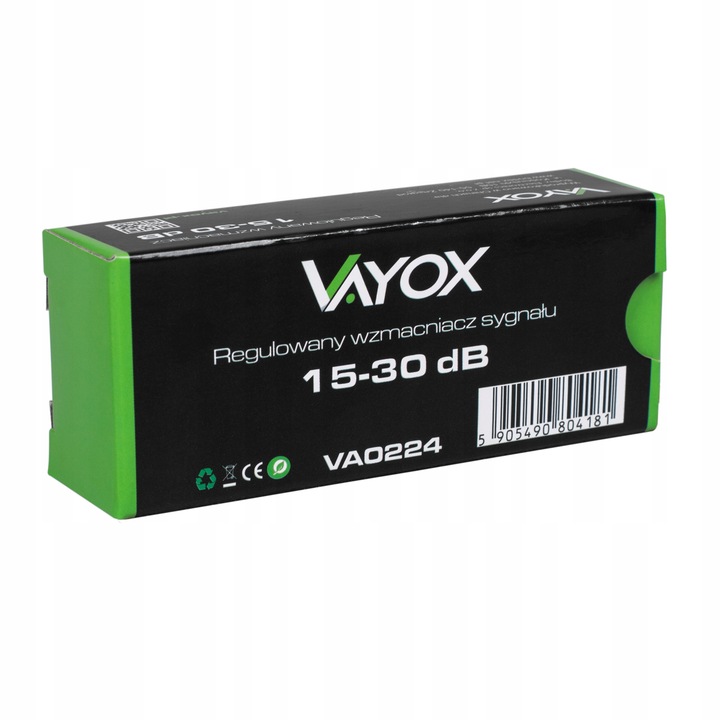 WZMACNIACZ ANTENOWY REGULOWANY 15-30dB SYGNAŁU DVB-T2 4K MOCNY VAYOX