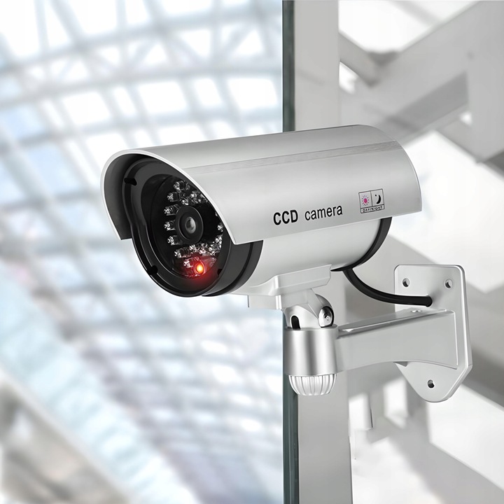 KAMERA ATRAPA ZEWNĘTRZNA MONITORING ŚCIENNA LED IR KAMERA MIGAJĄCA +