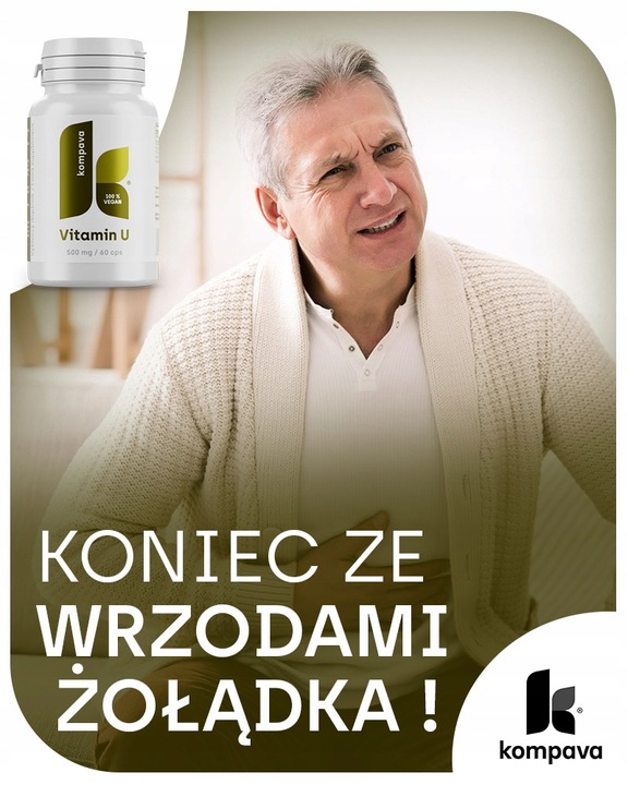 NATURALNA Witamina U na wrzody żołądka Kompava 500 mg/60 kaps