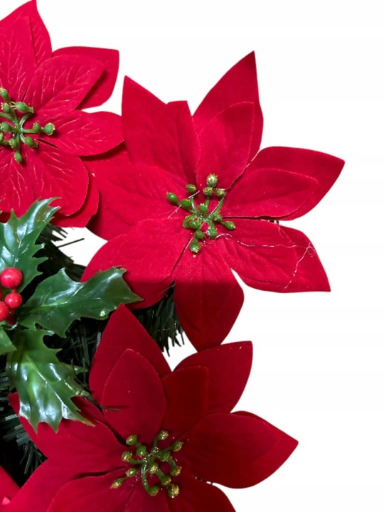 STROIK SERCE GRÓB KOMPOZYCJA SZTUCZNA BUKIET RÓŻE DEKORACJA CMENTARZ POMNIK