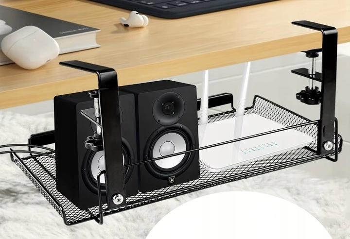 DUŻA PÓŁKA ORGANIZER WIESZAK NA PRZEWODY KABLE ROUTER BIURKO