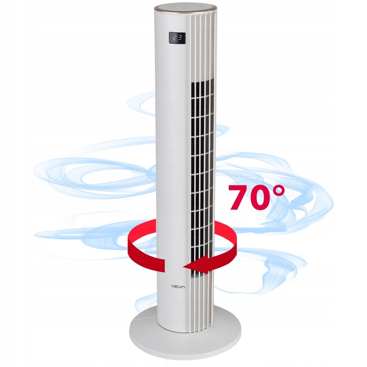 Wentylator kolumnowy HEVA MOX wiatrak podłogowy stojący cichy LED