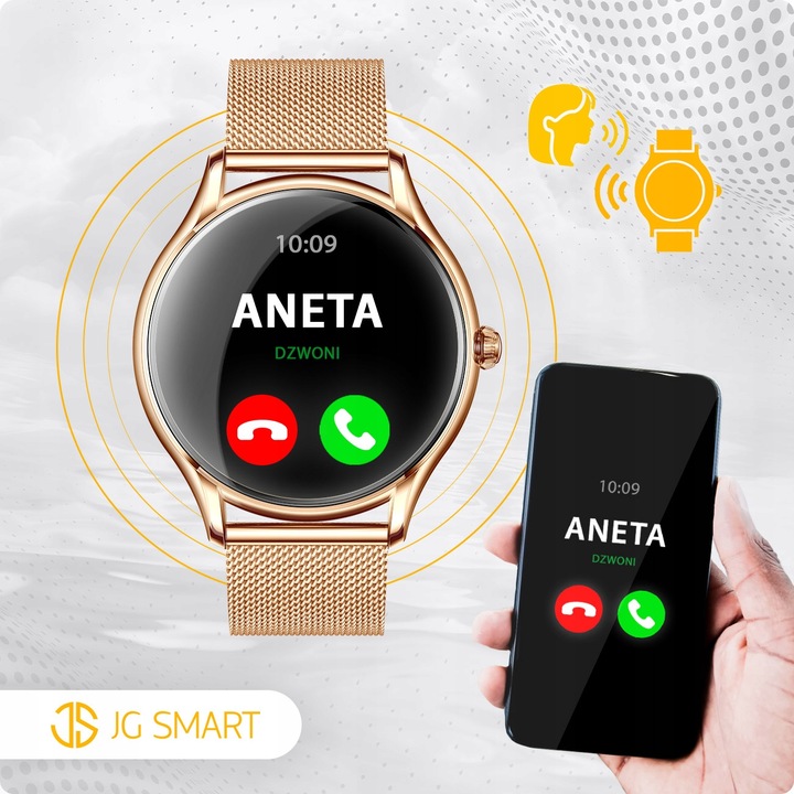 SMARTWATCH DAMSKI ZEGAREK PL MENU POWIADOMIENIA ROZMOWY SMART WATCH 4 PASKI