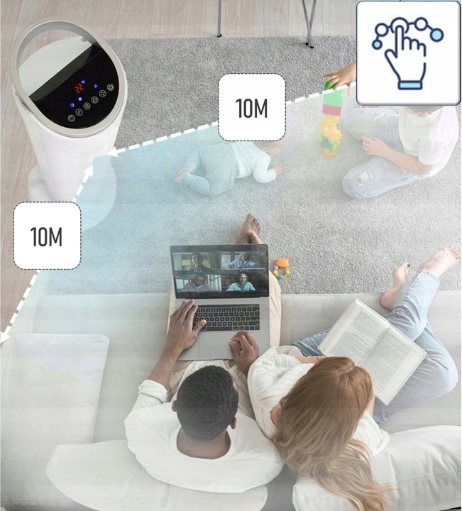 WENTYLATOR KLIMATOR KLIMATYZER 60W JONIZACJA KOLUMNOWY SMARTFON TUYA WI-FI