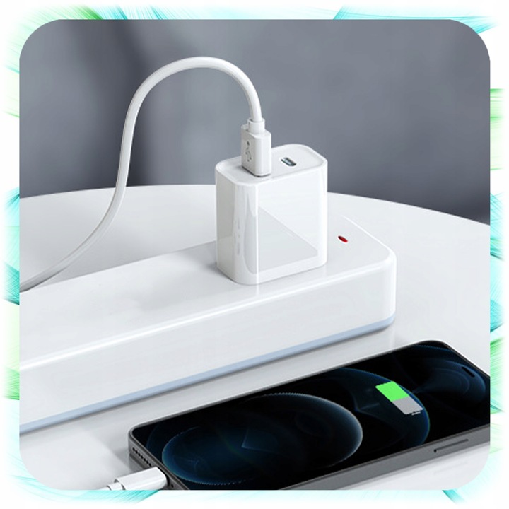 ŁADOWARKA SIECIOWA KOSTKA 2 Wejścia USB + TYP-C USB-C do Telefonu 25W biała
