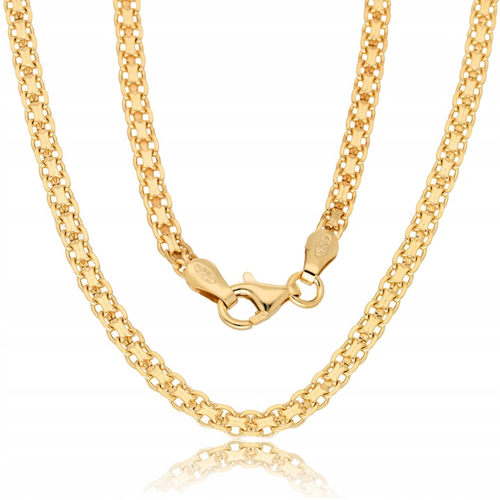 Złoty Naszyjnik Szeroki 925 dla kobiety Grawer