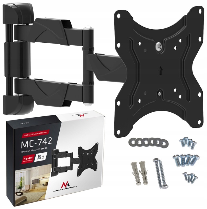 UCHWYT do TELEWIZORA WIESZAK TV OLED QLED LCD 32 42 cali VESA REGULOWANY