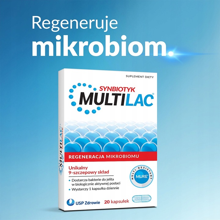 MULTILAC synbiotyk (probiotyk + prebiotyk) 20 kaps
