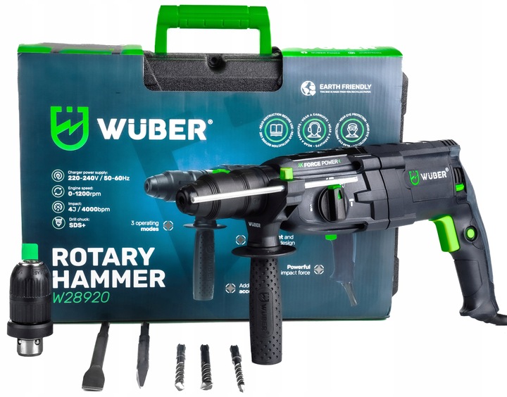 MŁOTOWIERTARKA UDAROWA 4000BPM 4J WIERTARKA 2500W 230V SDS+SAMOZACISK