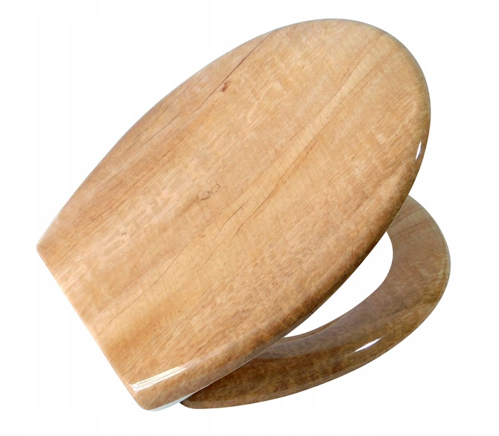 DESKA WC KLOZETOWA SEDESOWA WOLNOOPADAJĄCA NADRUK DĄB DREWNO TWARDA ESTIVA