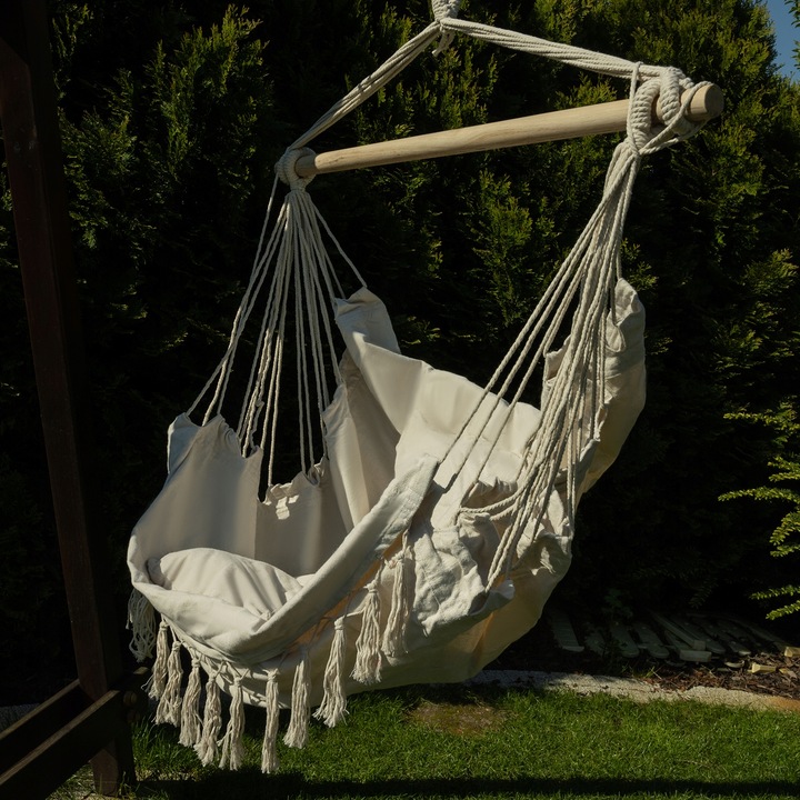 Fotel Wiszący Krzesło Brazylijskie Huśtawka Hamak Bujany z Poduszkami XL