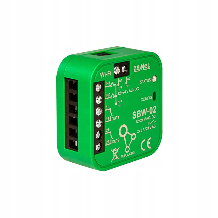 Sterownik 2 wejścia bramy furtki WI-FI SUPLA ZAMEL SBW-02