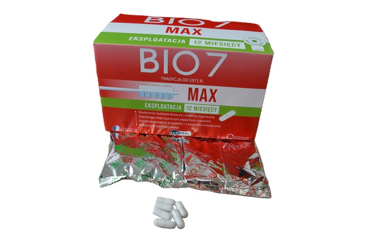 BIO 7 MAX 2KG Bakterie SZAMBA OCZYSZCZALNI bio 7 + kapsułki
