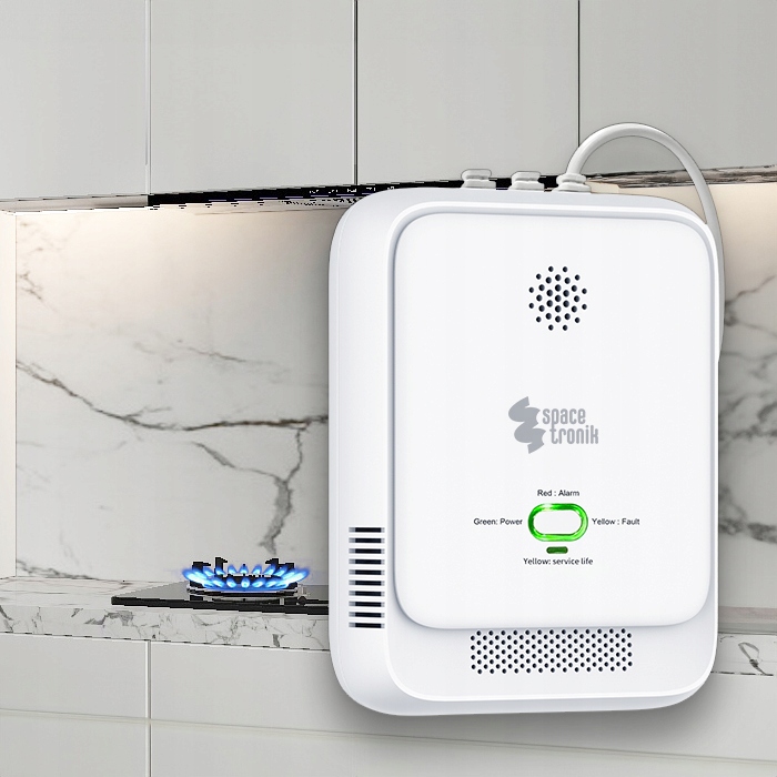 Czujnik Gazu z Alarmem LPG Propan Butan Spacetronik detektor ŻYWOTNOŚĆ