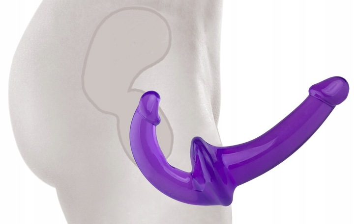 DWUSTRONNY ŻELOWY PENIS STRAP ON DLA PAR BEZ PASÓW
