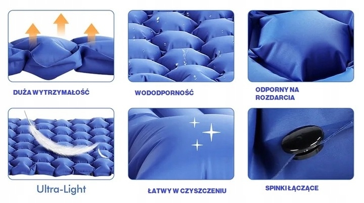 MATA KARIMATA 3D MATERAC SAMOPOMPUJĄCY POMPKA PODUSZKA 198x60x8cm