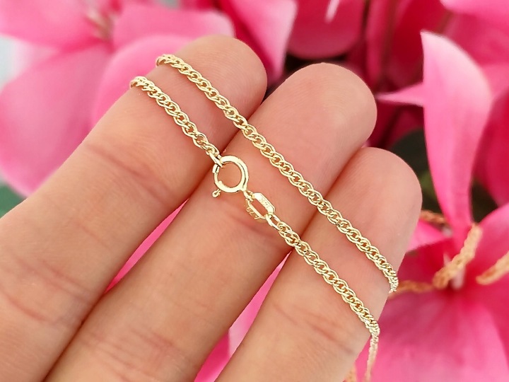 Złoty łańcuszek 585 szeroka nonna 14kt błyszcząca monaliza na prezent 45cm