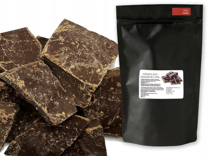 CZEKOLADA DESEROWA 1 KG. Zawartość kakao minimum 55%, tłuszcz minimum