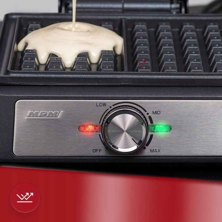 Gofrownica MPM mocna czarna 2 duże gofry MPM MGO-41/C 1600W