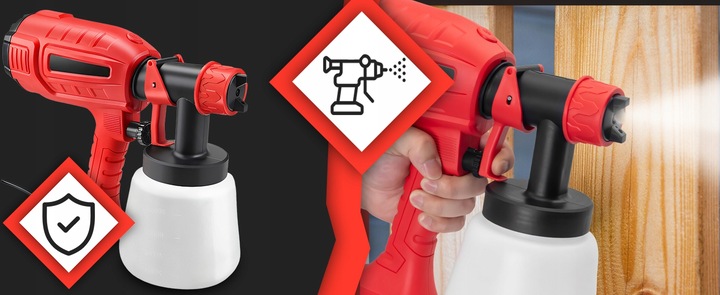 PISTOLET ELEKTRYCZNY NATRYSKOWY DO FARB 1200 ML AGREGAT MALARSKI 400W
