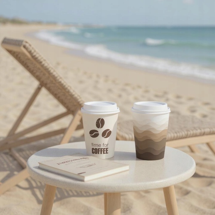 KUBKI PAPIEROWE DO KAWY 250ml + WIECZKA 100 szt