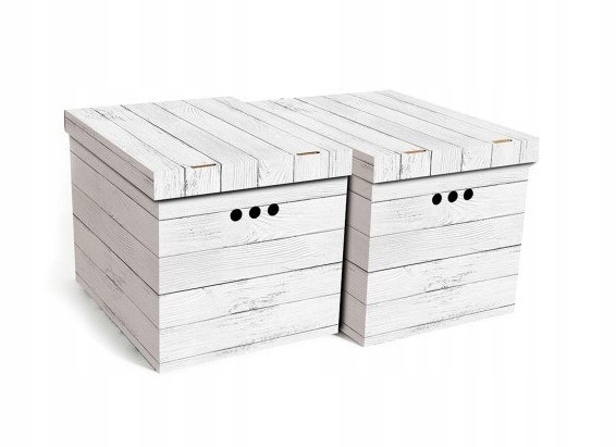 pudełko kartonowe ozdobne 2szt deska szara XL