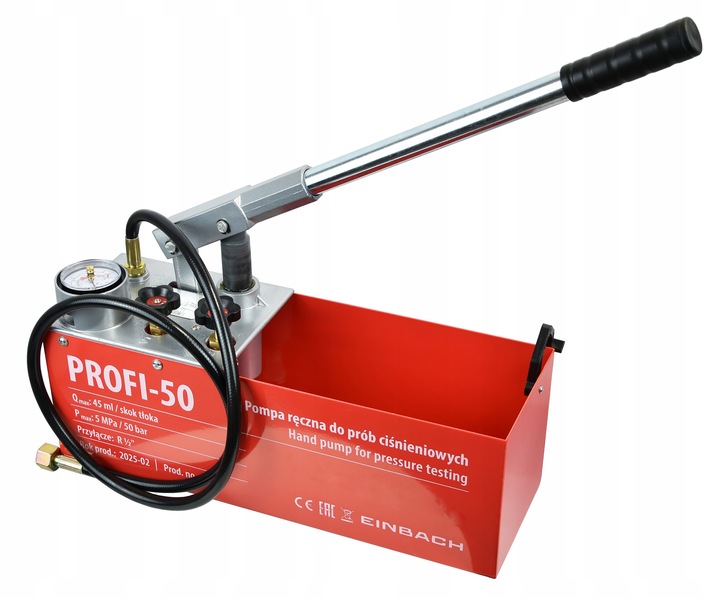 EINBACH POMPA RĘCZNA DO PRÓB CIŚNIENIOWYCH CIŚNIENIA 12L POMPA