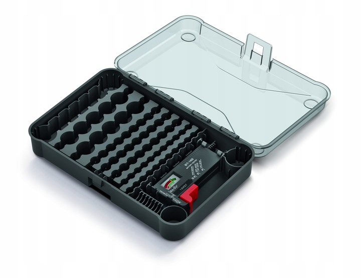 ORGANIZER NA BATERIE BATTERY BOX POJEMNIK KOSZYK NA BATERIE 85 SZT + TESTER