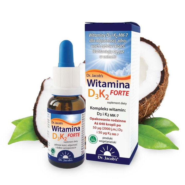 Witamina D3 K2 MK7 FORTE 2000IU 20ml Dr Jacobs